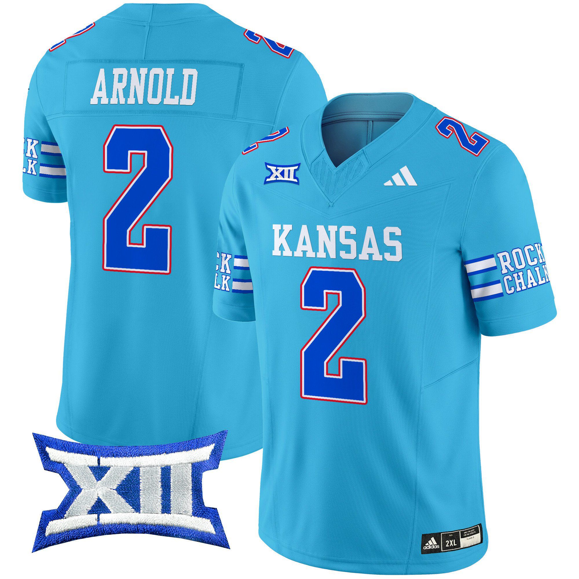 Men Kansas Jayhawks #2 Arnold Light Blue 2024 Vapor Limited NCAA Jersey->indianapolis colts->NFL Jersey